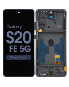 Refurbished - OLED Screen and Digitizer Assembly w/ Frame for Samsung Galaxy S20 FE 5G (G780 / G781) (Cloud Navy)