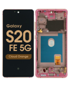 Refurbished - OLED Screen and Digitizer Assembly w/ Frame for Samsung Galaxy S20 FE 5G (G780 / G781) (Cloud Orange)