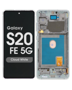 Refurbished - OLED Screen and Digitizer Assembly w/ Frame for Samsung Galaxy S20 FE 5G (G780 / G781) (Cloud White)
