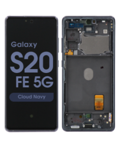 Service Pack - OLED Screen and Digitizer Assembly w/ Frame for Samsung Galaxy S20 FE 5G (G780 / G781) (Cloud Navy)