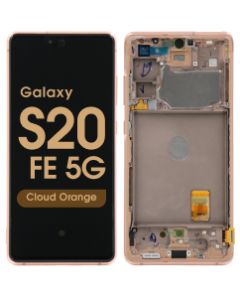 Service Pack - OLED Screen and Digitizer Assembly w/ Frame for Samsung Galaxy S20 FE 5G (G780 / G781) (Cloud Orange)
