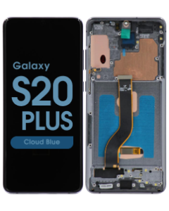 Aftermarket - Soft OLED Screen and Digitizer Assembly w/ Frame for Samsung Galaxy S20 Plus (G985) (Cloud Blue)