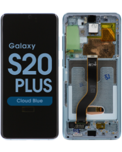 Refurbished - OLED Screen and Digitizer Assembly w/ Frame for Samsung Galaxy S20 Plus (G985) (Cloud Blue)