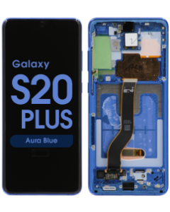 Service Pack - OLED Screen and Digitizer Assembly w/ Frame for Samsung Galaxy S20 Plus (G985) (Aura Blue)