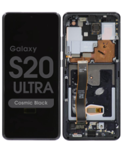 Aftermarket - Soft OLED Screen and Digitizer Assembly w/ Frame for Samsung Galaxy S20 Ultra (G988) (Cosmic Black)