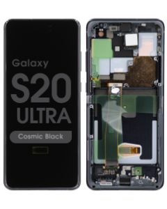 Refurbished - OLED Screen and Digitizer Assembly w/ Frame for Samsung Galaxy S20 Ultra (All Carriers except Verizon 5G UW) (G988) (Cosmic Black)