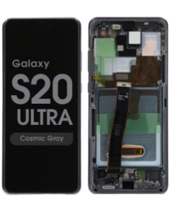 Service Pack - OLED Screen and Digitizer Assembly w/ Frame for Samsung Galaxy S20 Ultra (All Carriers except Verizon 5G UW) (G988) (Cosmic Gray)