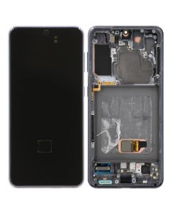 OEM Pull - OLED Screen and Digitizer Assembly w/ Frame for Samsung Galaxy S21 (Must Transfer Antenna for Verizon) (G991) (Grade B Plus) (Phantom Gray) - Injured Gadgets