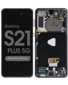 Aftermarket - Soft OLED Screen and Digitizer Assembly w/ Frame for Samsung Galaxy S21 Plus 5G (Must Transfer Antenna for Verizon) (G995) (Phantom Black)