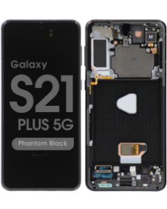Service Pack - OLED Screen and Digitizer Assembly w/ Frame for Samsung Galaxy S21 Plus 5G (All Carriers except Verizon 5G UW) (G996) (Phantom Black)