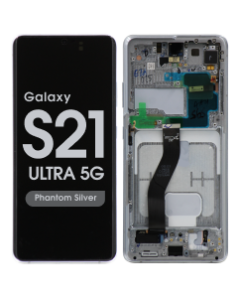 Service Pack - OLED Screen and Digitizer Assembly w/ Frame for Samsung Galaxy S21 Ultra 5G (All Carriers except Verizon 5G UW) (G988) (Phantom Silver)