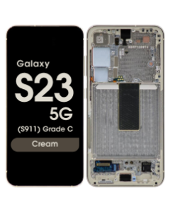 OEM Pull - OLED Screen and Digitizer Assembly w/ Frame for Samsung Galaxy S23 5G (S911) (Grade B) (Cream)