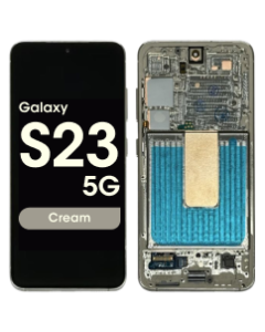Refurbished - OLED Screen and Digitizer Assembly w/ Frame for Samsung Galaxy S23 5G (S901) (US / International Version) (Cream)