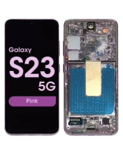 Refurbished - OLED Screen and Digitizer Assembly w/ Frame for Samsung Galaxy S23 5G (S901) (US / International Version) (Pink)