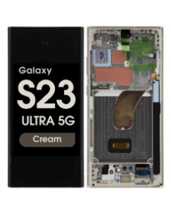 Refurbished - OLED Screen and Digitizer Assembly w/ Frame for Samsung Galaxy S23 Ultra 5G (S918) (US / International Version) (Cream)
