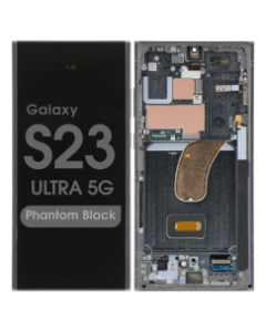 OEM Pull - OLED Screen and Digitizer Assembly w/ Frame for Samsung Galaxy S23 Ultra 5G (S918) (Grade B) (Phantom Black)