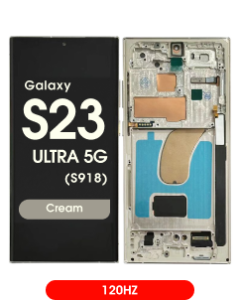 Aftermarket - 120Hz Soft OLED Screen and Digitizer Assembly w/ Frame for Samsung Galaxy S23 Ultra 5G (S918) (Cream)