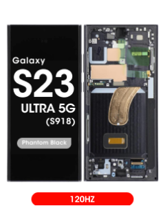 Aftermarket - 120Hz Soft OLED Screen and Digitizer Assembly w/ Frame for Samsung Galaxy S23 Ultra 5G (S918) (Phantom Black)