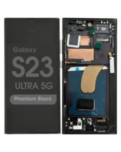 Aftermarket - Soft OLED Screen and Digitizer Assembly w/ Frame for Samsung Galaxy S23 Ultra 5G (S918) (Phantom Black)