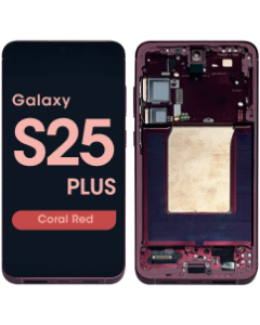 Aftermarket - Soft OLED Screen and Digitizer Assembly w/ Frame for Samsung Galaxy S25 Plus (S936) (Coral Red)