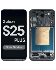 Aftermarket - Soft OLED Screen and Digitizer Assembly w/ Frame for Samsung Galaxy S25 Plus (S936) (US / International Version) (Silver Shadow)