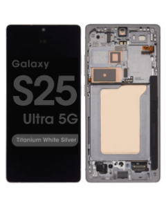 Service Pack - OLED Screen and Digitizer Assembly w/ Frame for Samsung Galaxy S25 Ultra 5G (S938) (Titanium White Silver)