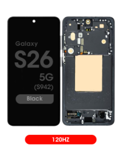 Aftermarket - 120Hz Soft OLED Screen and Digitizer Assembly w/ Frame for Samsung Galaxy S26 5G (S942) (US / International) (Black) - Injured Gadgets