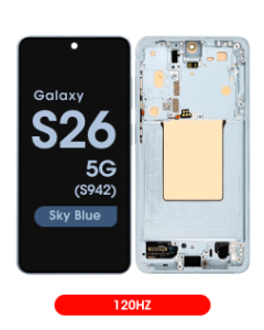 Aftermarket - 120Hz Soft OLED Screen and Digitizer Assembly w/ Frame for Samsung Galaxy S26 5G (S942) (US / International) (Sky Blue) - Injured Gadgets