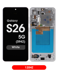 Aftermarket - 120Hz Soft OLED Screen and Digitizer Assembly w/ Frame for Samsung Galaxy S26 5G (S942) (US / International) (White) - Injured Gadgets