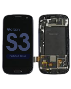 Complete Assembly - LCD Screen and Digitizer Assembly w/ Frame for Samsung Galaxy S3 (T999 / I747) (Pebble Blue)