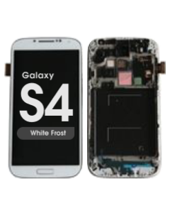 Complete Assembly - LCD Screen and Digitizer Assembly w/ Frame for Samsung Galaxy S4 (I337 / M919) (White Frost)