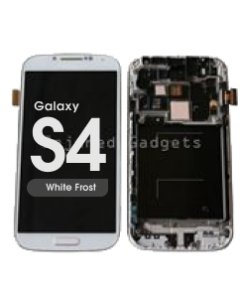 Complete Assembly - LCD Screen and Digitizer Assembly w/ Frame for Samsung Galaxy S4 (L720 / I545) (White Frost)