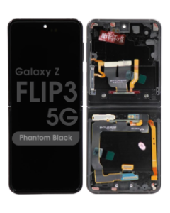 Service Pack - OLED Screen and Digitizer Assembly w/ Frame for Samsung Galaxy Z Flip3 5G (F711) (US / International Version) (Phantom Black)