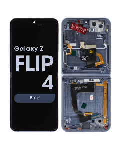 OEM Pull - OLED Screen and Digitizer Assembly w/ Frame for Samsung Galaxy Z Flip 4 (F721) (Grade C) (Blue)