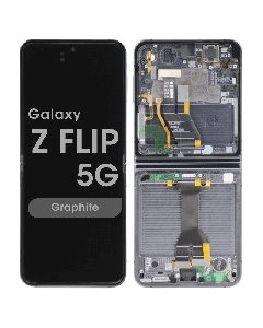 Service Pack - OLED Screen and Digitizer Assembly w/ Frame for Samsung Galaxy Z Flip 5G (1st Gen) (F731) (Graphite)