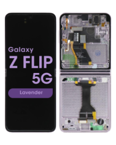 Service Pack - OLED Screen and Digitizer Assembly w/ Frame for Samsung Galaxy Z Flip 5G (1st Gen) (F731) (Lavender)