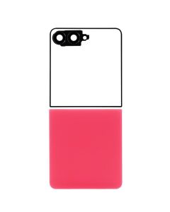 Back Cover w/ Camera Lens for Samsung Galaxy Z Flip7 5G (F766) (No Logo) (Coralred)