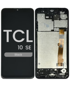 Refurbished - LCD and Screen Digitizer Assembly w/ Frame for TCL 10 SE (T766) (Black)