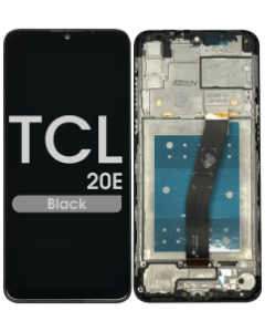Refurbished - LCD and Screen Digitizer Assembly w/ Frame for TCL 20E (Black)