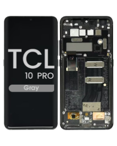 Refurbished - OLED Screen and Digitizer Assembly w/ Frame for TCL 10 Pro (T799B) (Gray)