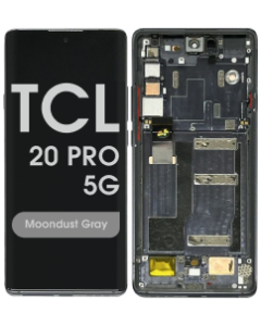 Refurbished - OLED Screen and Digitizer Assembly w/ Frame for TCL 20 Pro 5G (Moondust Gray)