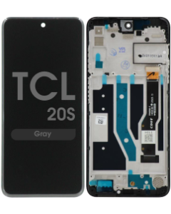 Refurbished - LCD Screen and Digitizer Assembly w/ Frame for TCL 20S (T773O) (Gray)
