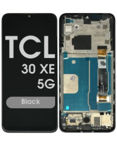 Refurbished - LCD and Screen Digitizer Assembly w/ Frame for TCL 30 XE 5G (Black)
