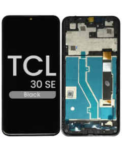 Refurbished - LCD and Screen Digitizer Assembly w/ Frame for TCL 30 SE (Black)