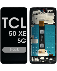 Refurbished - LCD Screen and Digitizer Assembly w/ Frame for TCL 50 XE 5G (Black)