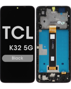 Refurbished - LCD Screen and Digitizer Assembly w/ Frame for TCL K32 5G (Black)