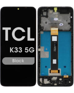 Refurbished - LCD Screen and Digitizer Assembly w/ Frame for TCL K33 5G (Black) - Injured Gadgets