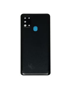 Back Cover w/ Adhesive / Camera Lens for Samsung Galaxy A21s (A217 / 2020) (No Logo) (Black)