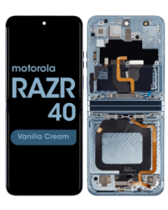 Genuine - OLED Assembly w/ Frame for Moto Razr 40 (XT2323 / 2023) (Vanilla Cream)