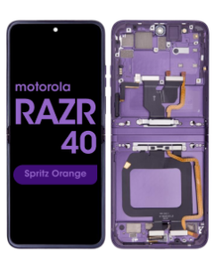 Genuine - OLED Assembly w/ Frame for Moto Razr 40 (XT2323 / 2023) (Grape Compote)